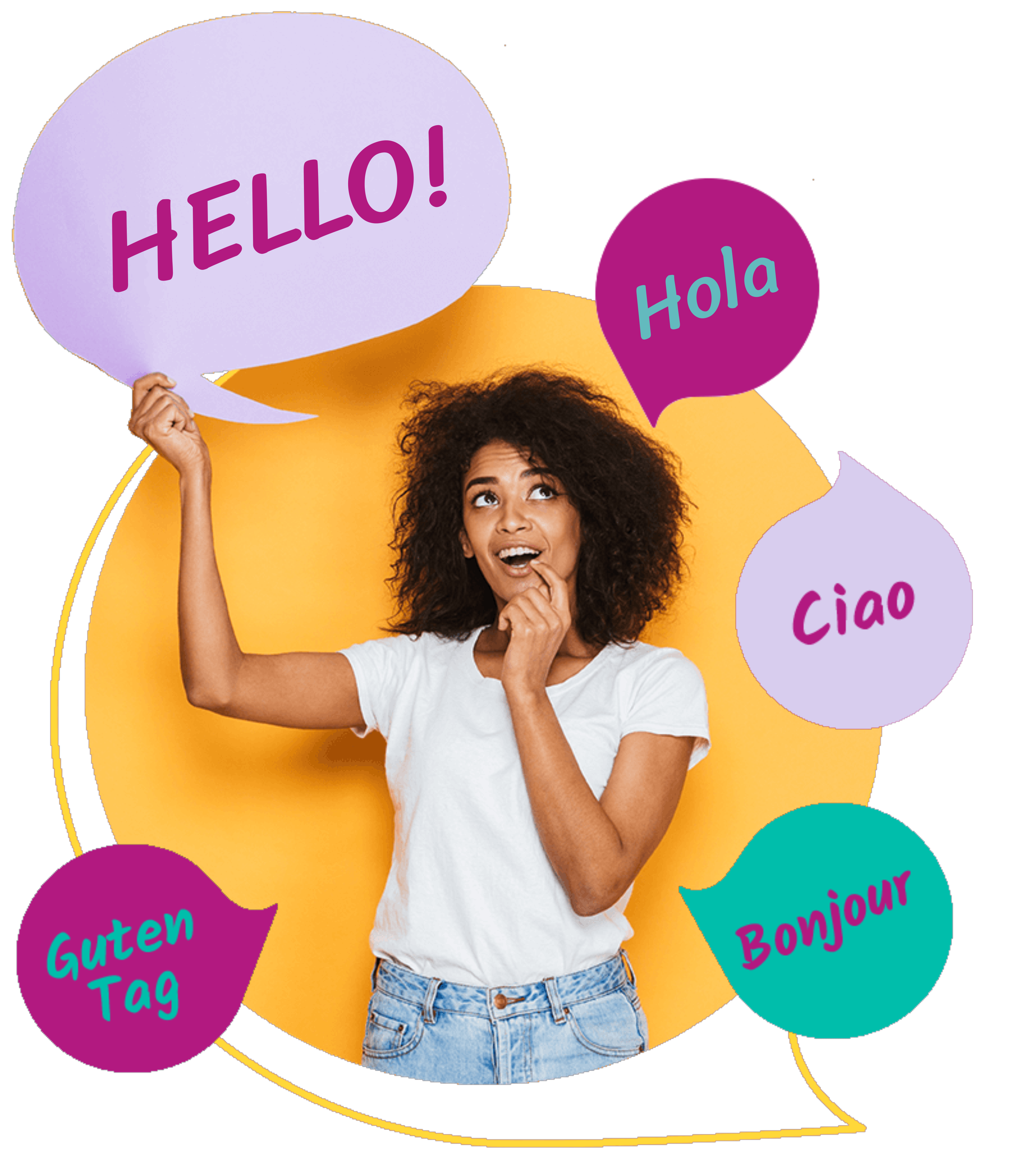 Woman learning languages